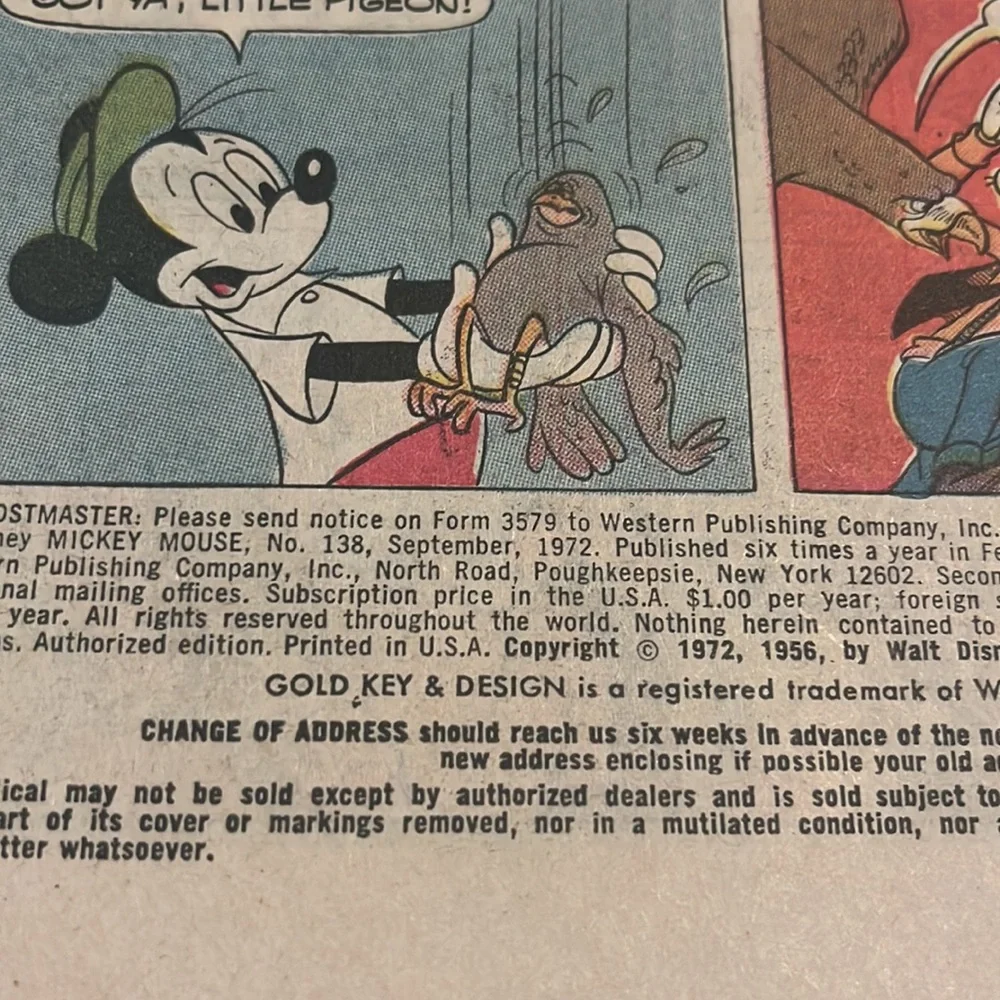 Walt Disney Mickey Mouse and Goofy NO. 138 September 1972 Vintage